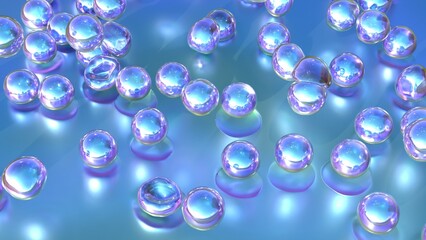 水の泡が落ちる様子