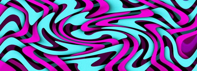 Bright multicolor background. Blue red wavy pattern.
