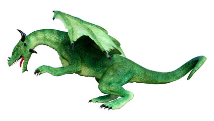 Obraz premium 3D Rendering Fairy Tale Dragon on White