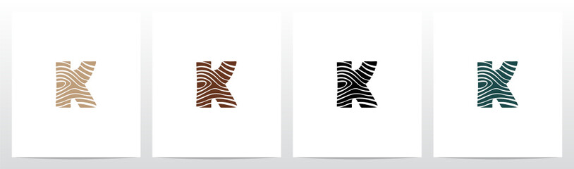 Tree Rings On Letter Logo Design K