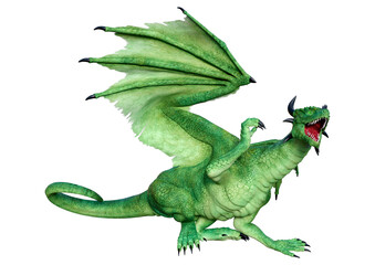 Obraz premium 3D Rendering Fairy Tale Dragon on White