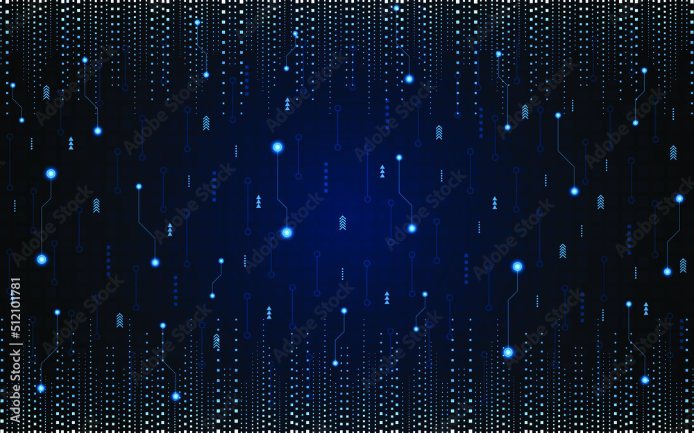 Aufkleber Abstract high-tech background. advanced connection technology circuit line concept on dark blue background
