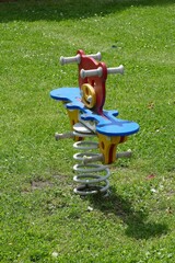Nice handmade wooden child spring swing