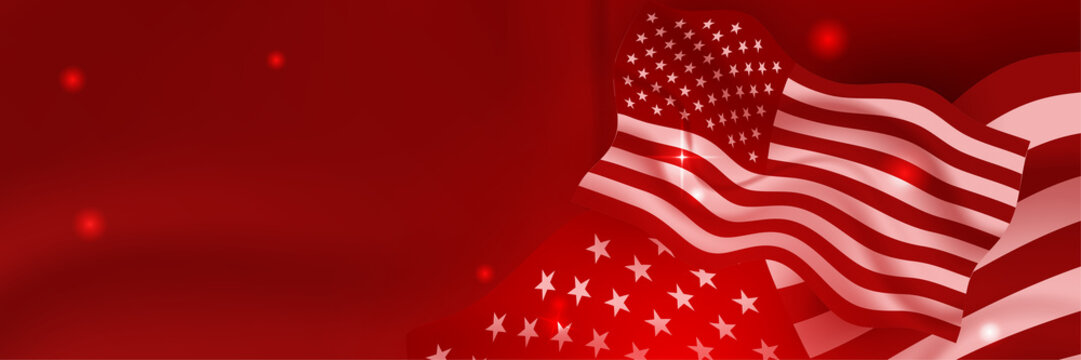 Happy 4th of July Independence day with USA red banner background. Universal America banner. Memorial day in the united states - remember and honor banner background vector illustration