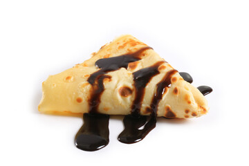 crêpe au chocolat, isolé sur fond blanc	