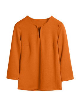 Orange modern elegant woman office blouse isolated white