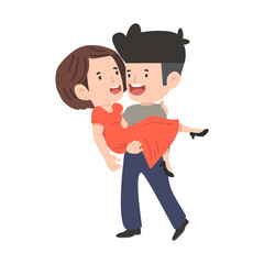 Man  holding woman on hands couple