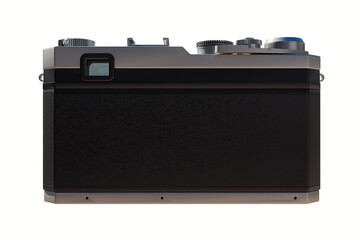 retro film camera. 3D illustration of a camera on a white background.