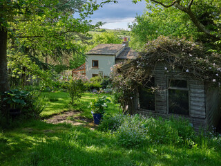 Dales smallholding traditional cottage and garden at 900ft