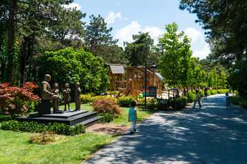 Ataturk kent ormani in Istanbul. Ataturk City Forest. Green spaces in Istanbul city. Green parks or...
