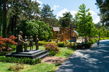 Ataturk kent ormani in Istanbul. Ataturk City Forest. Green spaces in Istanbul city. Green parks or...