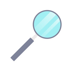 Magnifying Glass Flat Illustration. Clean Icon Design Element on Isolated White Background