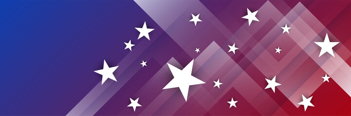 4th July Independence Day of United States America celebration banner background with American flag. Vector illustration. Designed for flyers, template, ads, posters, social media and decorations.