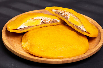 Fried Egg Arepa - Typical Food Of The Caribbean Region Of Colombia