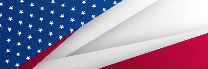 4th July Independence Day of United States America celebration banner background with American flag. Vector illustration. Designed for flyers, template, ads, posters, social media and decorations.