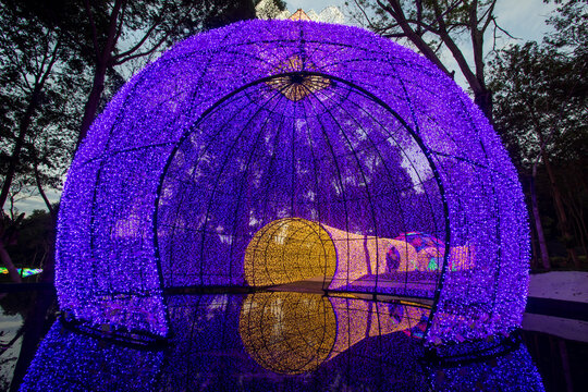 Prachinburi,Thailand-January11,2018:Attractive light dome and tunnel at Dasada Gallery
