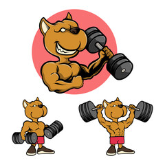 Vector Illustration Dog Gym Logo