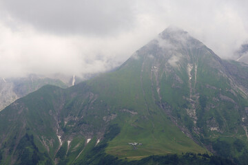Panorama of Alps opening from Fellhorn peak, Bavaria, Germany