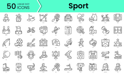 sport Icons bundle. Linear dot style Icons. Vector illustration - obrazy, fototapety, plakaty