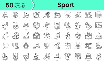 Zelfklevend Fotobehang sport Icons bundle. Linear dot style Icons. Vector illustration © IconKitty 
