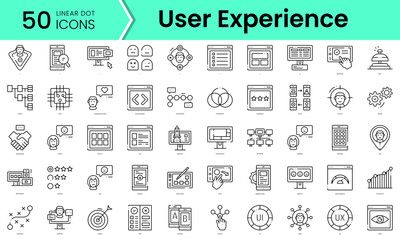 user experience Icons bundle. Linear dot style Icons. Vector illustration