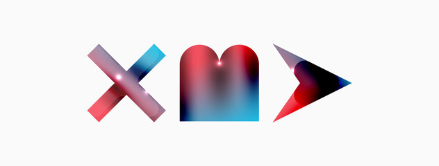 Minimal geometric abstract background. Primitive shapes composition backdrop. Trendy techno business template for wallpaper, banner, background or landing