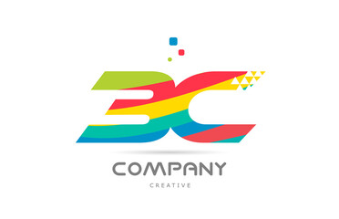 BE combination colorful alphabet letter logo icon design. Colored creative template design for company or business