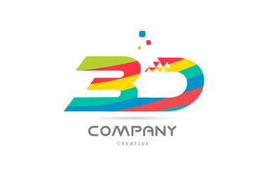 BG combination colorful alphabet letter logo icon design. Colored creative template design for company or business