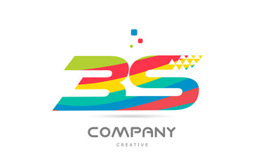 BV combination colorful alphabet letter logo icon design. Colored creative template design for company or business