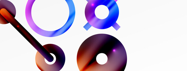 Minimal geometric abstract background. Circle, line and round shapes design. Trendy techno business template for wallpaper, banner, background or landing