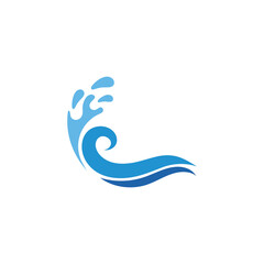 Obraz premium water wave,wave beach vector illustration design logo template