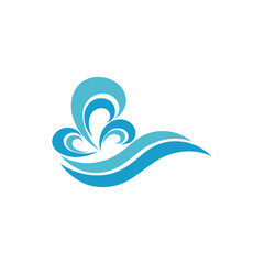 water wave,wave beach vector illustration design logo template