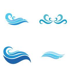 Fototapeta na wymiar water wave,wave beach vector illustration design logo template