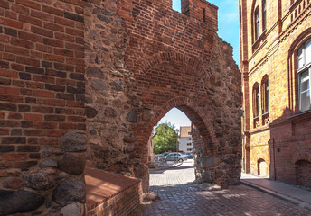 Fototapeta premium The ruins of the Teutonic castle in Torun, the oldest Teutonic structure of this type, erected on the right bank of the Vistula River