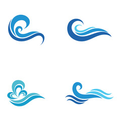 Fototapeta na wymiar water wave,wave beach vector illustration design logo template