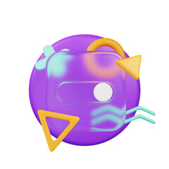 3d illustration ui icon glassmorphism icon light mode button 3d render memphis