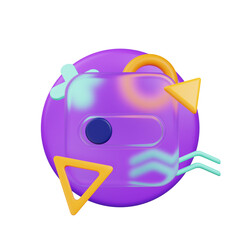 3d illustration ui icon glassmorphism icon dark mode button 3d render memphis