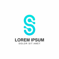 Letter S vector logo design. Molecule icon concept. Modern logo for brand identity. Creative symbol element or template