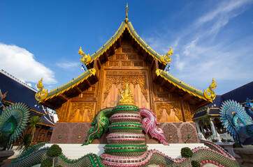 Mae Taeng District,Chiang Mai Province,Northern Thailand on November 20,2017:Beautiful arts and architecture at Wat Bandensali Si Mueang Kaen(Wat Banden)