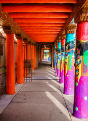 Fototapeta premium Colorful colonnade in Santa Fe