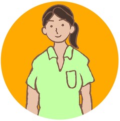 元気な小学校教師の女性　アイコン