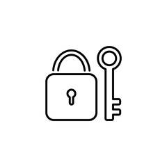 Lock and key vector icon. illustration isolated on white background eps 10