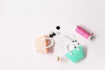Needles and thread, sewing set with bags