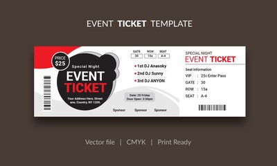 Event Ticket Vector Template 70