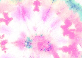 Watercolor Circle Tie Dye Texture.  Tiedye Swirl Paint. Candy Tie Dye Texture. Old 1970s Background. Closeup Tie Dye Texture.  Color Die Texture. Boho Shibori Paint.