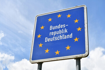 Europa Zollschild der Bundesrepublik Deutschland - obrazy, fototapety, plakaty