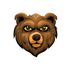 Fototapeta premium Bear head mascot logo symbol cartoon illustration vector