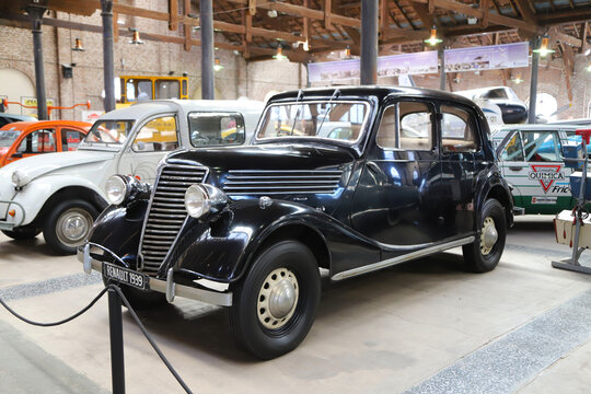 Museum of Industry, C&oacute;rdoba, Argentina. Classic cars. Automobiles. Renault Juvaquatre 1939.  Citro&euml;n 3CV Citroen 3 CV. Car collection.