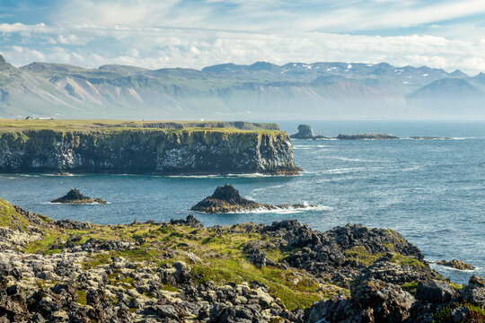 The cliff of Arnarstapi, Snaefellsnes peninsula, Iceland