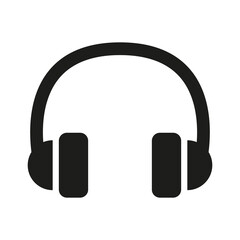 Headphones icon on white background.